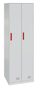 S-LINE 600 skříň šatní, 1850x600x500 mm, 2-dílná, šedá/úchytka červená